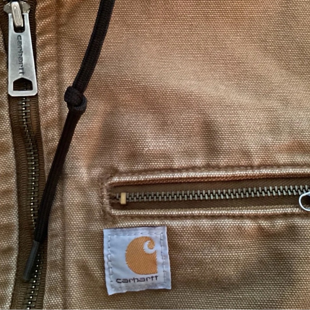 Vintage Carhartt Wildwood Sherpa-Lined Duck Jacket Sz Small - Removable hood - Picture 12 of 13